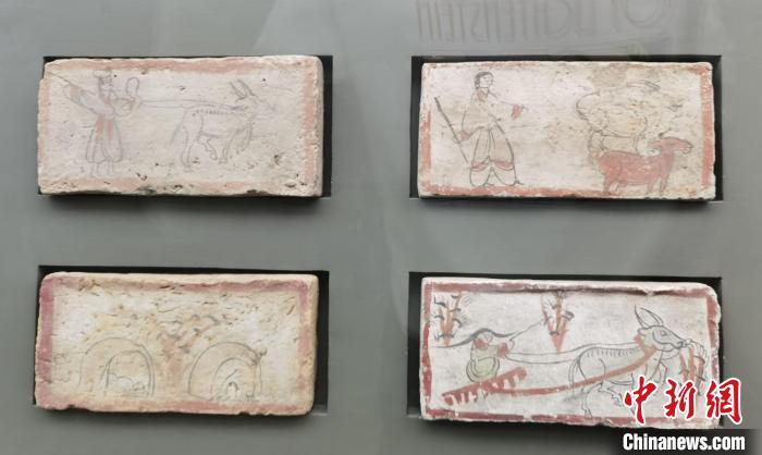 圖為嘉峪關(guān)長(zhǎng)城博物館館藏文物魏晉墓彩繪畫像磚中豐富多彩的古代農(nóng)牧業(yè)生產(chǎn)活動(dòng)。(資料圖) 丁思 攝