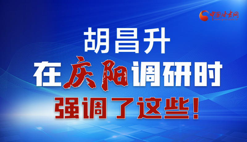圖解|胡昌升在慶陽調(diào)研時(shí)強(qiáng)調(diào)了這些！