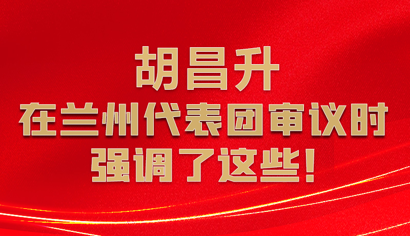 圖解|胡昌升在蘭州代表團(tuán)審議時(shí)強(qiáng)調(diào)了這些！