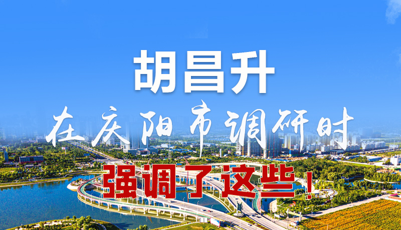 圖解|胡昌升在慶陽市調(diào)研時(shí)強(qiáng)調(diào)了這些！