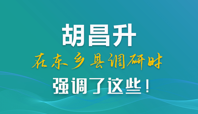 圖解|胡昌升在東鄉(xiāng)縣調(diào)研時強(qiáng)調(diào)了這些！