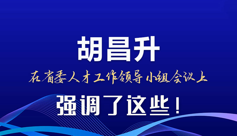 圖解|胡昌升在省委人才工作領(lǐng)導(dǎo)小組會議上強調(diào)了這些！