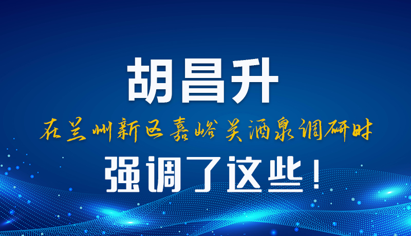 圖解|胡昌升在蘭州新區(qū)嘉峪關(guān)酒泉調(diào)研時(shí)強(qiáng)調(diào)了這些！